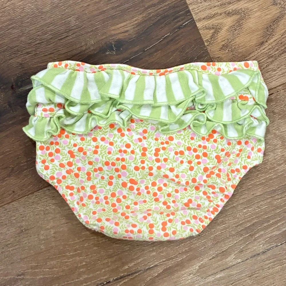 Matilda Jane Hello Lovely Sweetly Striped Orange Diaper Cover Bloomers 6-12m